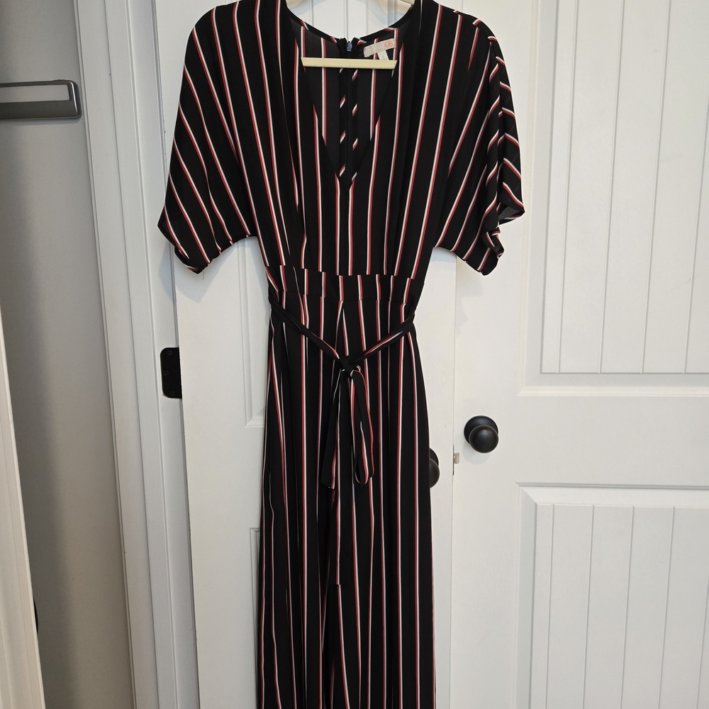 Gianni Bini Black and Red Striped Dress